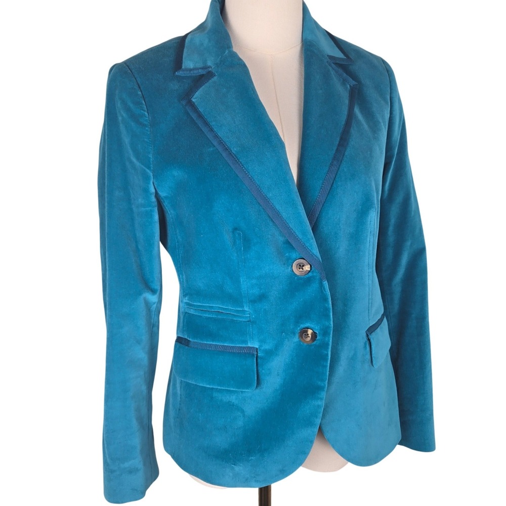 Boden Teal Velvet Blazer